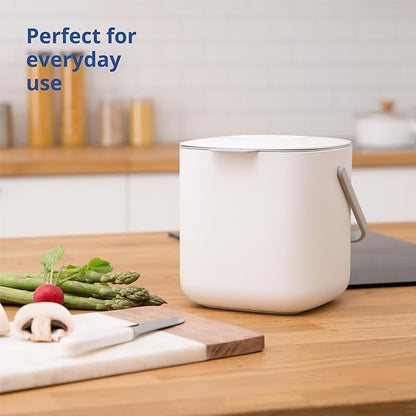 Blue Ginkgo Kitchen Compost Bin [2.6L / 0.69 GAL] – Filter-Free, Odor-Tight Countertop Food Waste Pail with Handle (Made in Korea, Pink)