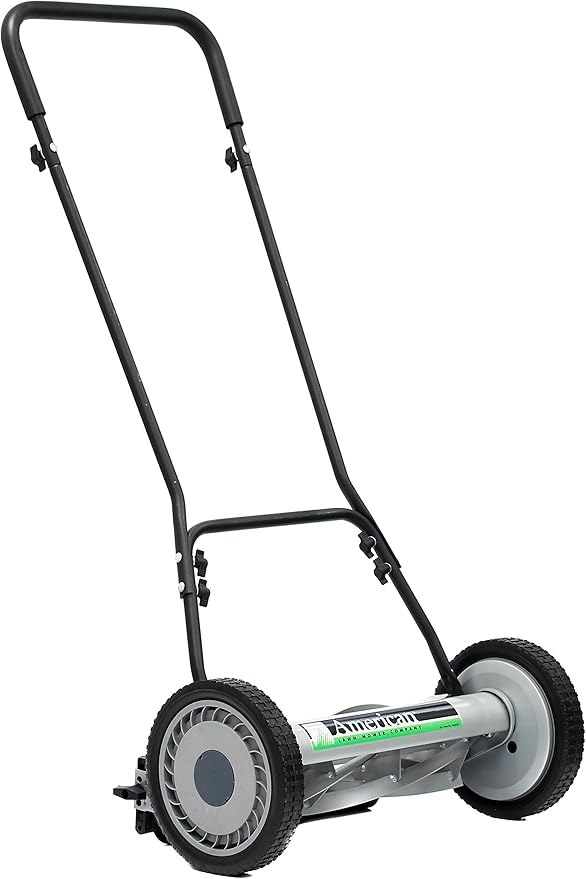 American Lawn Mower Company 1815-18 18-Inch 5-Blade Push Reel Lawn Mower, 18-Inch, 5-Blade, Black