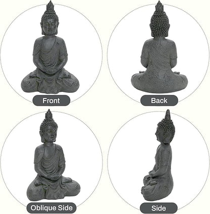 LuxenHome Large Buddha Statue Outdoor and Indoor, 22" Fiber Stone Meditating Buddhas Garden Statues Outdoor, Zen Buddha Garden Sculptures & Statues, Outdoor Statues for Patio, Backyard Deck