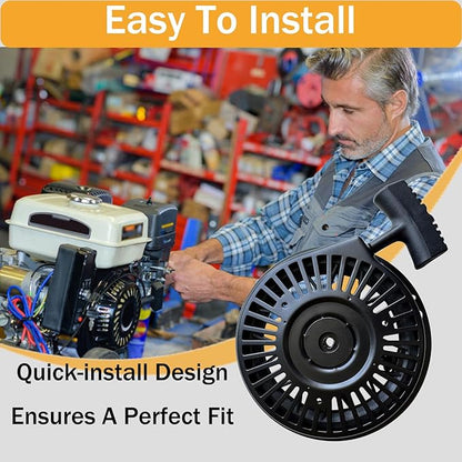 PlumPine 590749 Pull Start Assembly for Tecumseh HM100 HM90 HM80 HMSK80 HMSK85 HMSK90 HMSK100 OHH50 OHH55 OHH60 Snow Blower Mower Engine Recoil Starter Pull Cord Replacement