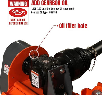 72” Offset Ditch Bank Flail Mower with 90° Tilt, 70-100 HP Tractor, 3-Point Hitch, PTO Drive Shaft, VAM72