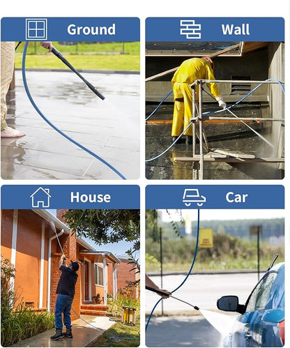 Pressure Washer Hose 75FT 3/8" for Cold and Hot Water 212°F, with Swivel Quick Connect, 4500PSI Kink Resistant Grade Steel Wire Braided, Power Washer Hose With 2pcs M22-14mm Adapter