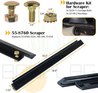 99-9313 Snow Blower Paddles with 55-8760 Scraper 55-9300 Belt Replaces Toro 125-1128, 55-9250, 55-9251, 88-0771 for Toro 38518 CCR2000 CCR2400 CCR2400E CCR2400R CCR2500 CCR3000 Snowthrowers