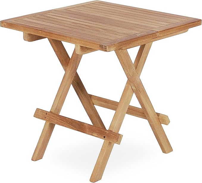 Outdoor Side Table,Patio End Table, Small Round Side Table, for Balcony Porch Poolside(Square Table Centre Folding)