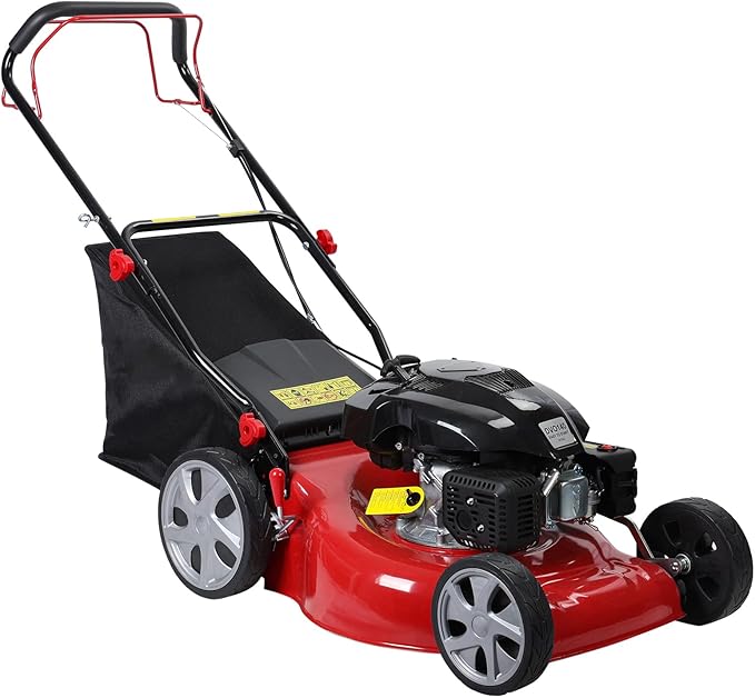 Self Propelled Gas Lawn Mower, 141cc 4-Stroke Gas Engine Lawn Mower with 20 Inches Blade Walk-Behind Lawn Mover Cordless Push Lawn Mowers Tractors with 50L Grass Tank Big Wheels 2850RPM (141cc)
