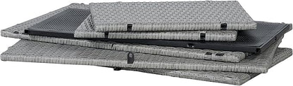 happimess TRK1000A Nino 31.5" Modern Minimalist Outdoor Faux Wicker Deck and Patio Storage Box, Gray, Soft-Close, for Package Delivery, Patio Furniture, Cushions, Gardening Tools, Pool Supplies