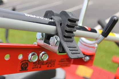 Jungle Jim’s ZTR-TR Zero Turn Mower Trimmer Holder – Adjustable Fit for 1"-2" Roll Bars – Quick Clamp Locking System
