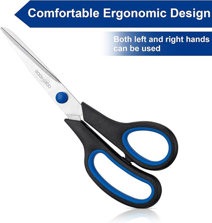 24PCS 8" Scissors,Sharp Stainless Steel All Purpose in Office School Crafts | Right/Left Handed, Comfort Grip Scissors for Office Desk Accessories Sewing Fabric Home Craft School Teacher/Class Supplies