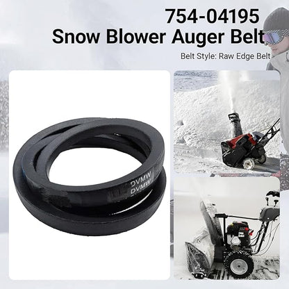 754-04195 954-04195A 1/2" x 37" Auger Drive Belt for Snow Throwers – Compatible with MTD, Troy-Bilt, Cub Cadet, Craftsman, Yard Man, Yard Machines Snow Blowers,Replaces 754-04195A 954-04195A（2/Pack）