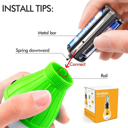 FLY2SKY Portable LED Gear Camping Lights with Clip Hook Emergency Light | Battery Powered LED Tent Lights Bulbs Outdoor Camping Essentials for Hiking Backpacking Hurricane Power Outage Emergency Gear