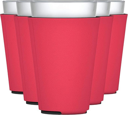 TahoeBay Blank Pint Glass Sleeves, Beer Coolers, 6-Pack, Red | Insulating Foam Cooler, 16oz Collapsible Tapered Beverage Holder, Bar Cup Insulator for Transfer Vinyl, HTV, Sublimation, DTF
