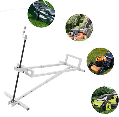880 lbs Capacity Lawn Mower Lift Tool, Adjustable Steel Lawn Tractor Lift Jack, for Mowers, Garden Tractors, Riding Tractors Repair, Maintenance Lifter (Gray)