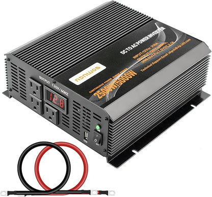 2500 watt Inverter Modified Wave car Power Inverter for car Vehicles Truck Camper Solar Panel 12v to 110v /120V Power Converter Adapter with Clamps 2500 watt