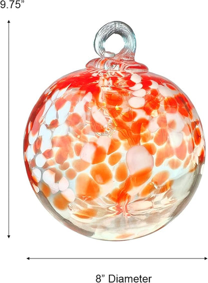 Dale Tiffany Hand Blown Glass, 8" Diameter Nova, Tree of Life Collection, Witch Globe Hanging Garden Indoor/Outdoor Decorative Ornament Gazing Ball