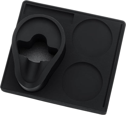 Normcore Espresso 58mm Portafilter Tamping Station, Compact Tamping Station, Barista Corner Tamping Mat With Portafilter Stand, Coffee Tamper Holder Pad, Black