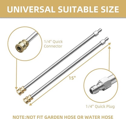 Thunderbay Compact 2-in-1 Pressure Washer 13" Surface Cleaner with 4 Wheels Stainless Steel Power Washer Multi-Use Scrubber Floor Brush