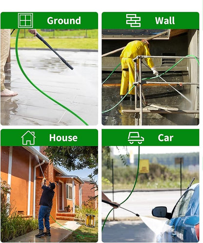 Pressure Washer Hose 150FT 3/8" for Cold and Hot Water 212°F, with Swivel Quick Connect, 4500PSI Kink Resistant Grade Steel Wire Braided, Power Washer Hose With 2pcs M22-14mm Adapter