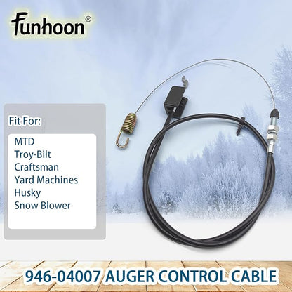 946-04007 Auger Control Cable for Yard Machines Craftsman Troy Bilt MTD Husky Cub Cadet Snow Blowers Replaces 746-04007