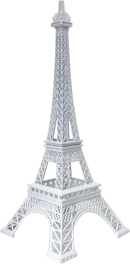 allgala 19 Inch 48CM Eiffel Tower Statue Decor Alloy Metal-White (EF19-86191)
