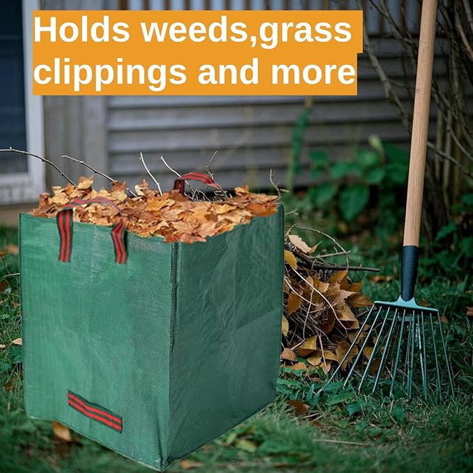 Heavy Duty Reusable Leaf Bags, 33-Gallon (Pack of 2) – Yard Waste Bags with Reinforced Carry Handles, Foldable & Portable for Lawn, Garden, Camping, and Debris Collection