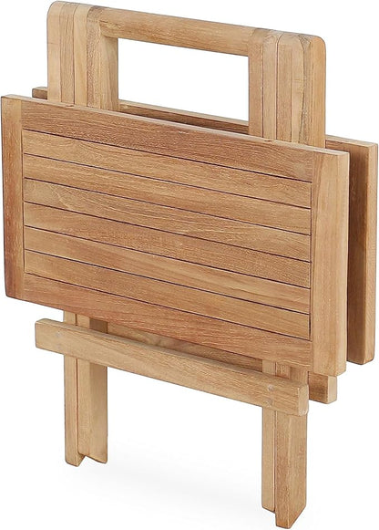 Outdoor Side Table,Patio End Table, Small Round Side Table, for Balcony Porch Poolside(Square Table Centre Folding)