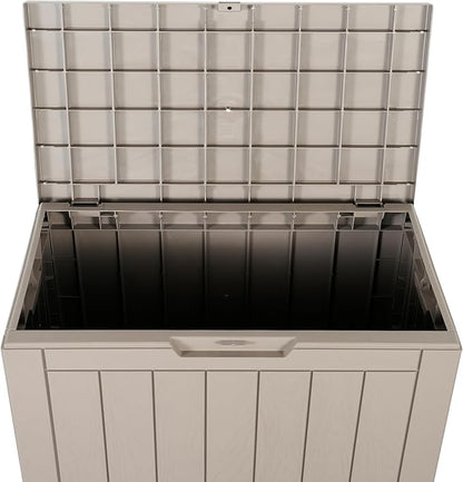 BTEXPERT Set of 2, Indoor Outdoor Storage Box, 30 Gallon Resin Deck Container for Package Delivery Patio Furniture Cushions Garden Tools Pool Sports Equipment UV Resistant Waterproof Lockable