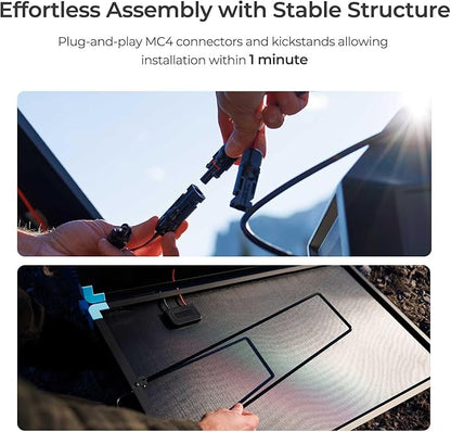 Renogy 220W Portable Solar Panel Suitcase, 23% High Efficiency Foldable Solar Charger for Power Station, Durable for Decades, with Sturdy Kickstands, IP67 Waterproof for RV Camping Off-Grid Blackouts