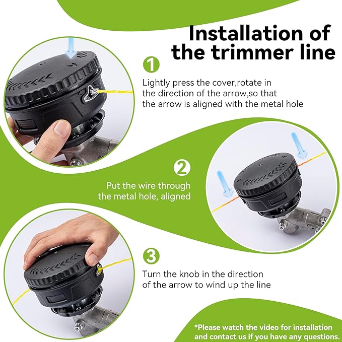 KAITAI Universal Weed Eater Head Replacement-Only Fit Left-Hand Thread,Easy Feed Trimmer Head Weed Wacker Head for Echo, Ego, Dewalt,Stihl,Ryobi, with 14ft 095" Trimmer Line,6 Adapts,Simple Tap & Go