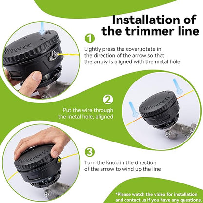 KAITAI String Trimmer Line 095”,Pre-Cut Dual Color 3-Section Fast-Positioning Design, for Gas and Electric Grass Trimmer and Brushcutters, Fits Most Standard Models,16FTx12