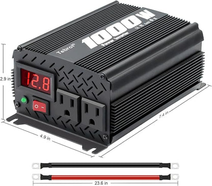 1000 watt Inverter Modified Wave 12V to 110V/120V DC to AC Inverter car Power Inverter for semi Truck Vehicles Camping RV Van Solar Power Inverter Converter with LCD Display-1000w