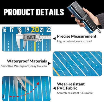 THKFISH 53in Portable Waterproof Fishing Ruler with Measuring Board | Folding Fish Ruler, Roll Up Fish Measuring Tape for Boat, Kayak, Coolers, Yacht and Workbench 53 *7.5"-1pcs/59 * 3.15"-2pcs
