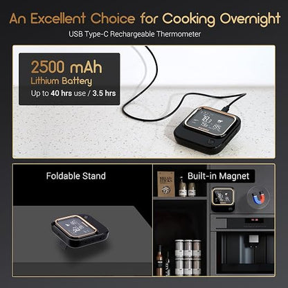 INKBIRD 5GHz/2.4GHz WiFi & Bluetooth 5.1 Meat Thermometer, 6 Probes WiFi Meat Thermometer for Smoking Grilling Wireless Meat Probe for BBQ Oven
