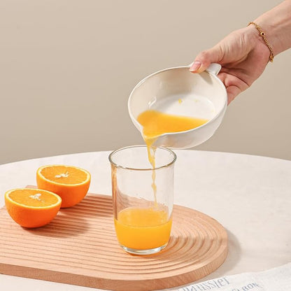 Ceramic Citrus Lemon Orange Juicer Manual Squeezer, Hand Juicer Reamer | Rotation Press with Strainer Lid, Spout, Handle, Dishwasher Safe, Easy to Clean