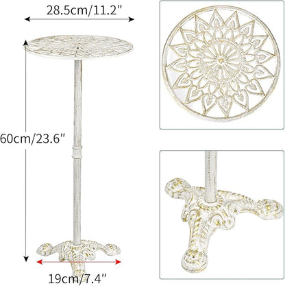 Sungmor Heavy Duty Cast Iron Potted Plant Stand, 24.2" Tall Metal Plant Stand, Vintage & Rustic Style Flower Stand Indoor Outdoor Garden Table, Decorative Flower Pot Holder for Balcony Patio