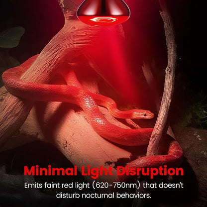 2-Pack 150W Infrared Heat Lamp - Reptile Heat Emitter, Red Heat Bulb for Chicked, Snake & Leopard Gecko, E26 Base