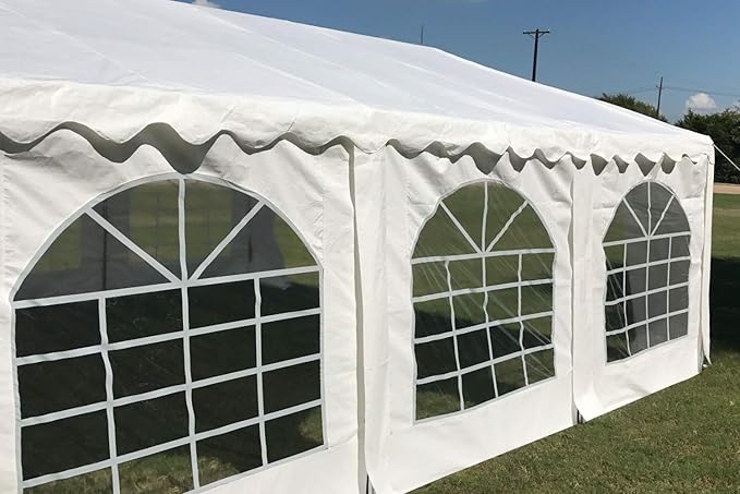DELTA 20'x16' Budget PE Party + (2) Long Storage Bags for Parties, Outdoor Party Tents, Canopy Carpas para Fiestas, Wedding Party Event Canopy with Waterproof Top (B Model)