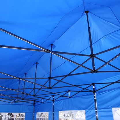COBIZI 10x30 Pop Up Canopy Without Sidewall,Heavy Duty Canopy UPF 50+ All Season Wind Waterproof Commercial Outdoor Wedding Party Tents for Parties Canopy Gazebo with Roller Bag(10 x 30 ft Khaki)