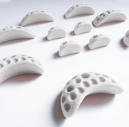 Moon Rock Climbing Holds Easy to Grab for Home Climbing Walls and Swing Sets. Positive in Cut Jugs Great for Kids. Dual Texture, Eco Friendly, Non-Toxic. 2X Stronger Recycled Material. (Bone White)
