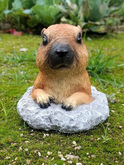 Garden Decoration Cute Groundhog Gift Yard Home Decor Animal Statue Outdoor Décor for Lawn Patio Balcony & Courtyard
