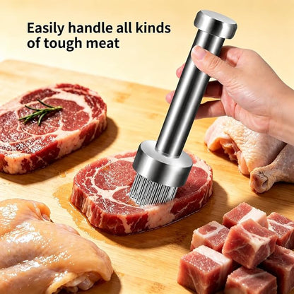 Meat Tenderizer Tool | 21 Auto Rebound 304 Stainless Steel Meat Tenderizer, Dishwasher Safe for Steak Pork Chicken Salmon