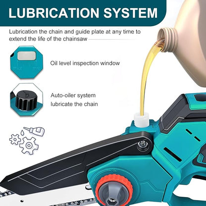 Cordless Mini Chainsaw 8+6 Inch for Makita 18V LXT (No Battery), Brushless Portable Electric Chain Saw Tool for Makita, Small Handheld Chainsaw for Pruning Shear Branch Wood Cutting Tree Trimming