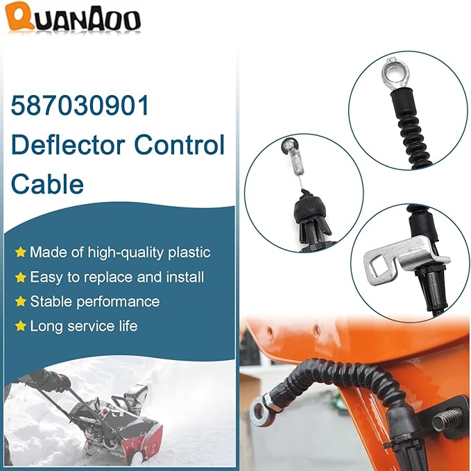 Deflector Control Cable 587030901 for Husqvarna 24" 27" 30" Craftsman Poulan Jonsered Snow Blower Superseded to 532420672 532421164 585271601