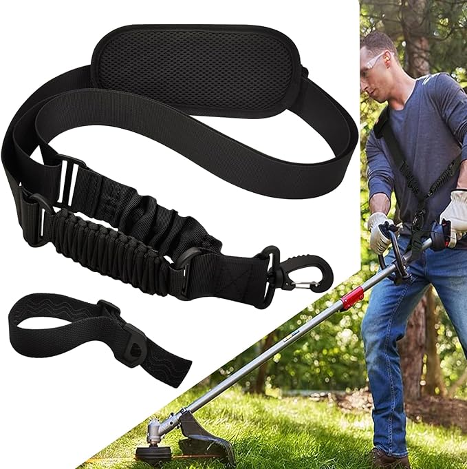 Trimmer Strap Upgraded for Weed Shoulder Strap Easy Release Brush Cutter Harness Blower Strap Universal Compatible with EGO/Greenworks/DEWALT String Trimmers, Leaf Blower, Shrub Trimmer