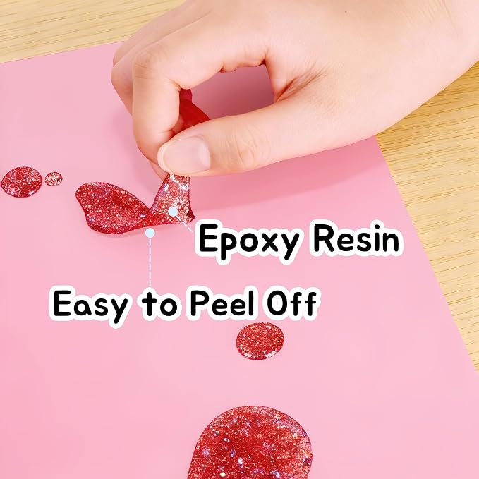 Silicone Mats for Resin Crafts 9"W x 12"L: Non-Slip Heat Resistant Small | Nonstick Silicone Sheets - Easy to Cut Silicone Mat for Jewelry Casting Nail Arts Clay 2 Pcs Blue & 2 Pcs Pink
