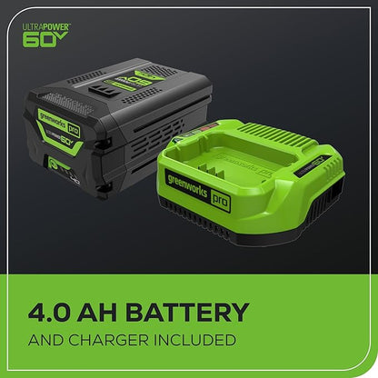 Greenworks 60V 13" Cordless String Trimmer & Leaf Blower Combo Kit, 4.0 Ah Battery and Charger Included