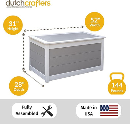 DutchCrafters Poly Waterproof Outdoor Deck Box 200-Gallon Large Deck Box Weatherproof Storage for Pool Decor, Porch Packages, Pool Towel Holder, Holds Up To 10 Cushions - Amish Made in USA (Red)