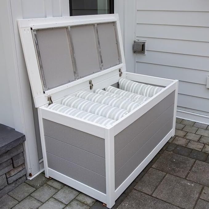 DutchCrafters Poly Waterproof Outdoor Deck Box 200-Gallon Large Deck Box Weatherproof Storage for Pool Decor, Porch Packages, Pool Towel Holder, Holds Up To 10 Cushions - Amish Made in USA (Green)