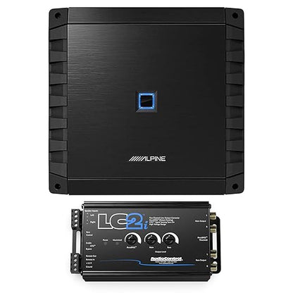 Alpine S2-A60M S Series Mono Class D Subwoofer Amplifier 600W with LC2i 2 Channel Line-Output Converter with AccuBASS Bundle