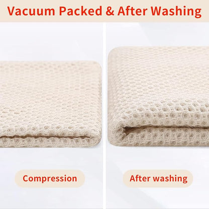 Homaxy 100% Cotton Oversized Waffle Weave Kitchen Towels, 7-Pack, Beige | 20 x 28 Inches, Ultra Soft Absorbent Dish Towels, Quick Drying Large Cleaning Towels