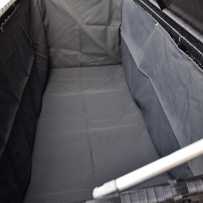 Oakland Living Dark Black Indoor and Outdoor Balcony Patio Deck Porch Pool 113 Gallon Wicker Storage Box Trunk Bin with Metal Frame